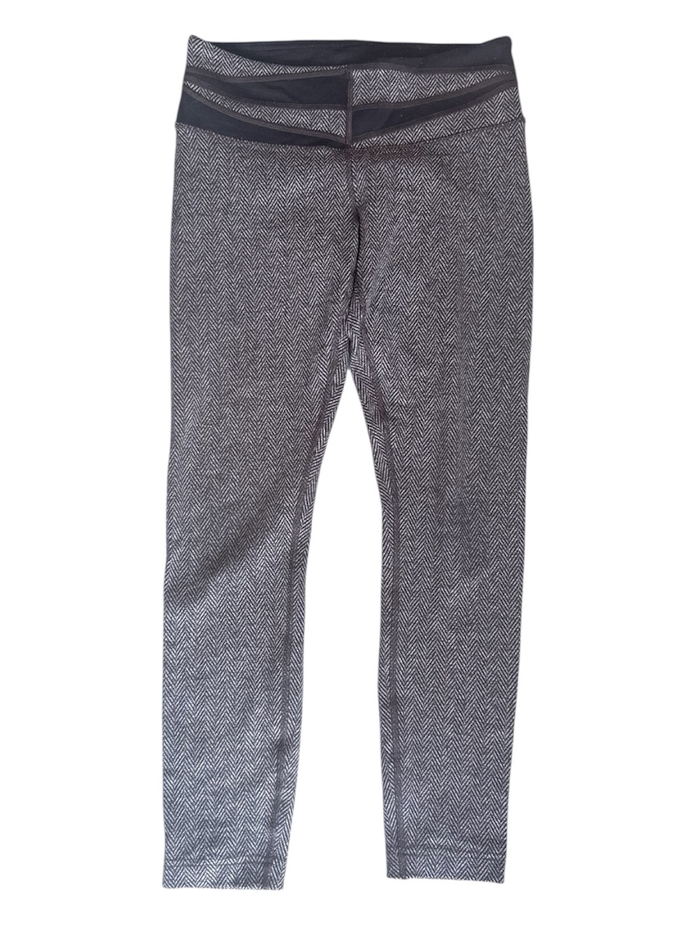 Lululemon wunder under pant- size 6- Giant Herringbone Black Heathered Black